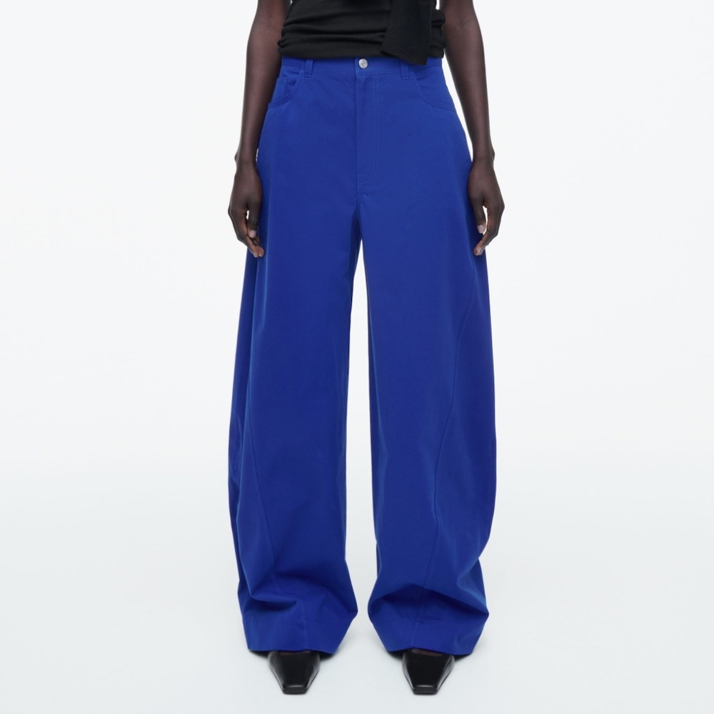 COS Cobalt Blue Barrel Pants
